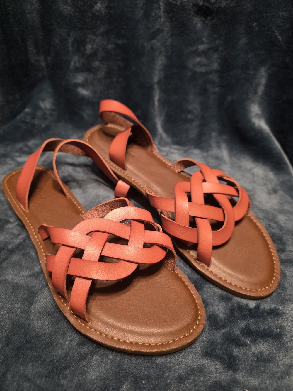 Aeropostale Women's Braided Strappy Sandals - Red Orange